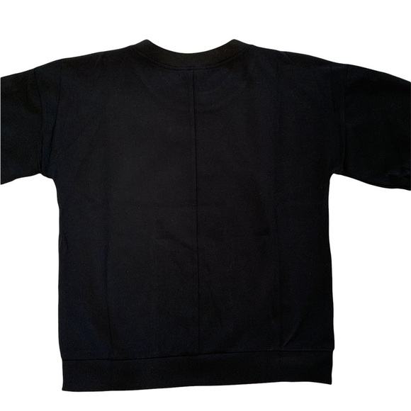 Alfani New With Tags Black Top with Silver Stripe Down Sleeves Casual Dressy - Picture 2 of 7